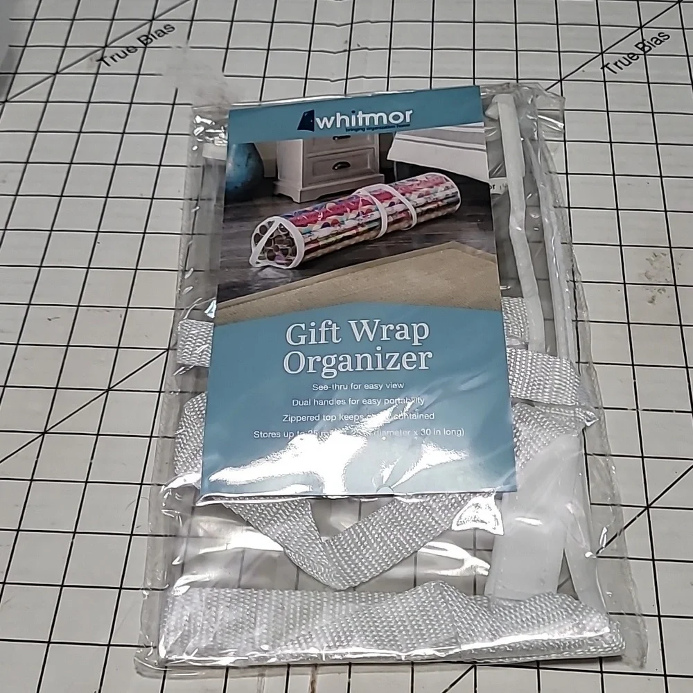Whitmor Gift Wrap Organizer - Clear&White NIP 8.74